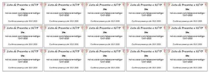 RSPV e Lista de Presente 