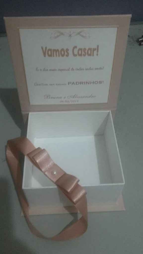  Caixa convite Padrinhos #vemopinar 😘 - 2