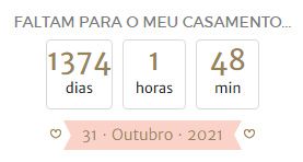 Quantos dias marca seu contador? 1