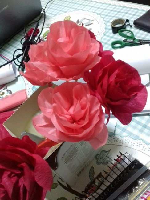 Flores de papel crepom. - 1