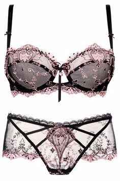 Que romântico essa renda rosa com preto