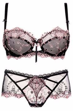 Que romântico essa renda rosa com preto