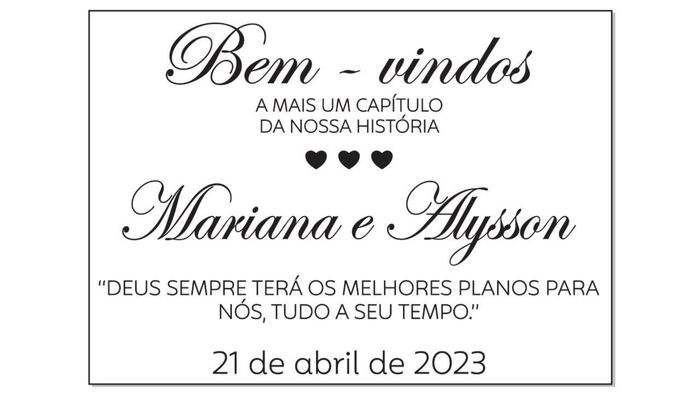 Vai ter plaquinha na entrada da cerimônia? 1