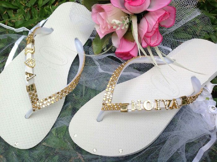 Meu chinelo de noiva customizado #vemver 1