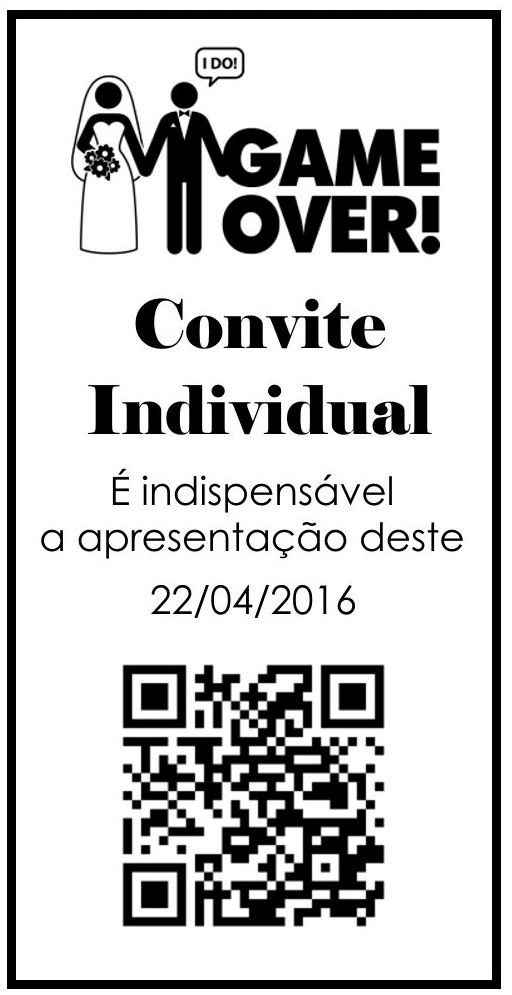 convite individual com QR code