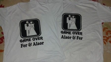 Camisetas para chá bar game over - 2