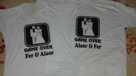 Camisetas para chá bar game over - 2