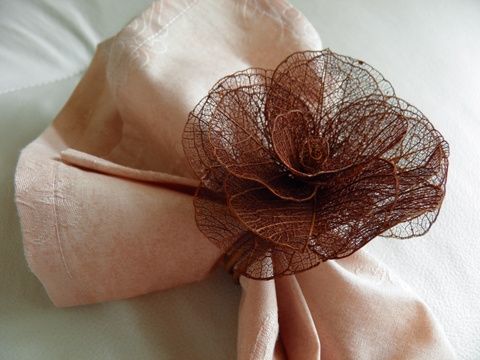 Porta guardanapo com flor