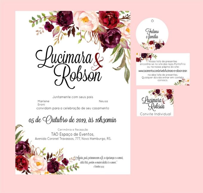 Convite do Casamento.
