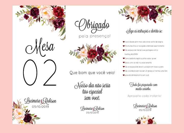 Numeradores de mesa.