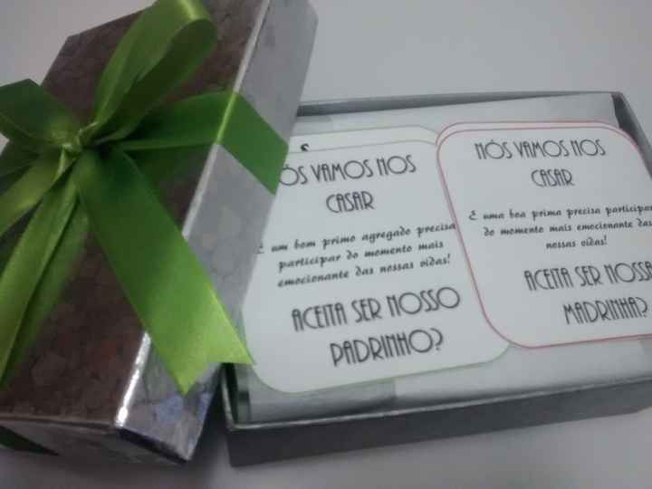 Convite dos padrinhos (caixinhas montadas)