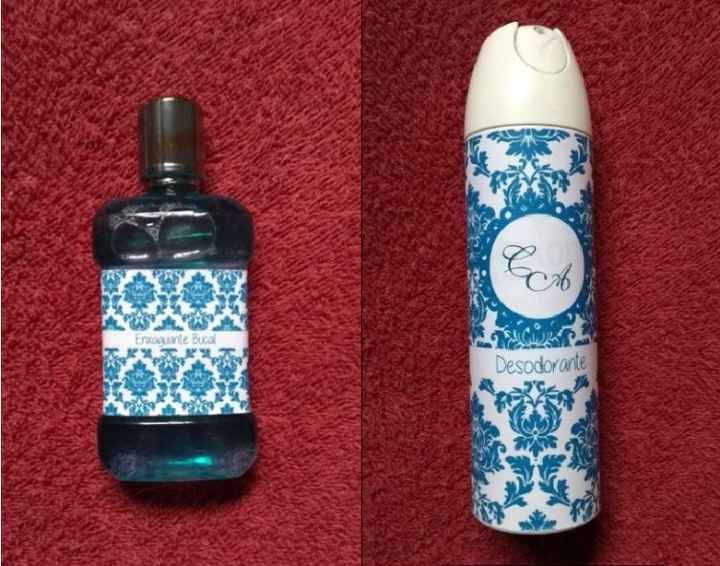 Enxagante Buscal (Listerine pequeno) / Desodorante (Rexona)