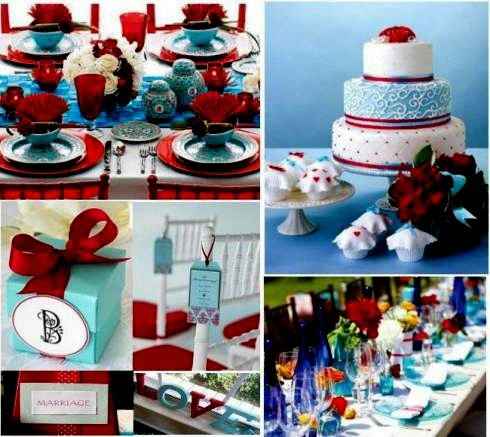 Minha paleta de casamento, azul turquesa e vermelho! - 4