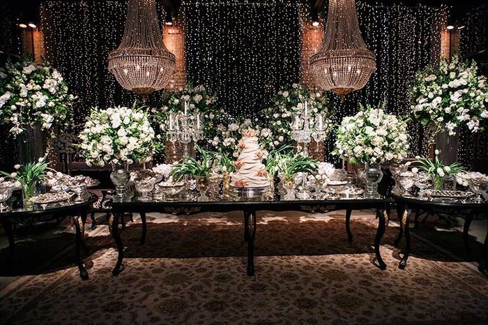 Mesa de doces e bolo