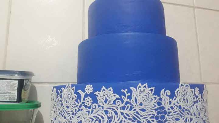 bolo fake -diy : acho que "acabei"!! 😄💙 - 3