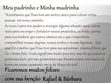 Convite para os padrinhos
