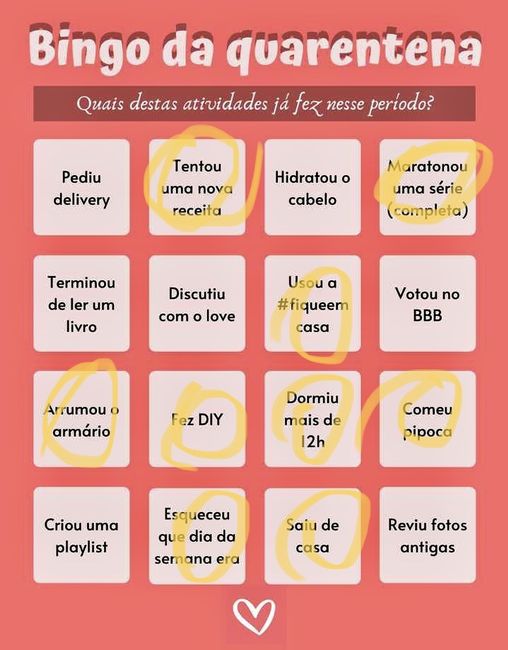 Bingo da quarentena: quem se atreve? #NoivasEmCasa 23