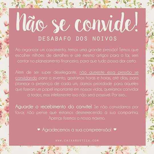 Não se convide - 1