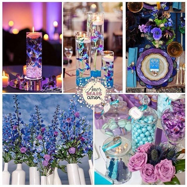 Roxo e azul turquesa 