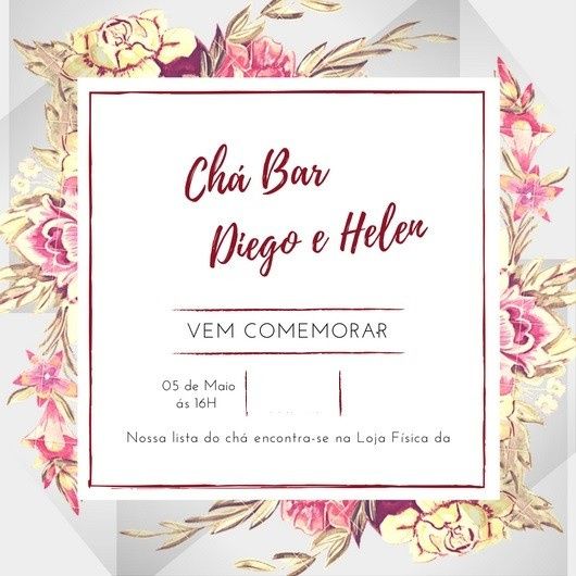 Nosso convite foi enviado online mesmo, criei um evento no face e quem não tinha face mandei whatsap
