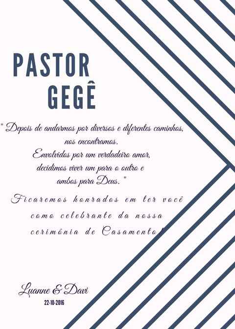 Convite Pastor
