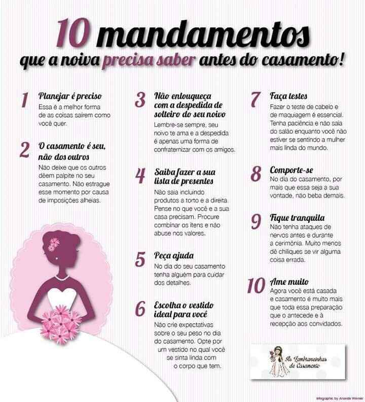 10 mandamentos que toda noiva precisa saber. - 1