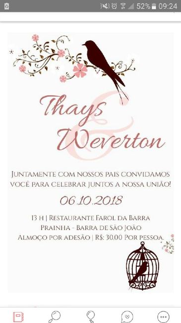 Dizeres no convite - 1
