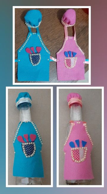 Garrafinhas para enfeitar a mesa principal do chá de panela! 1