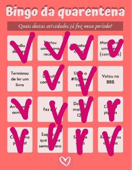 Bingo da quarentena: quem se atreve? #NoivasEmCasa 19