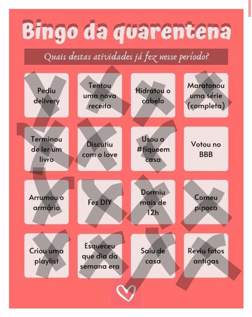 Bingo da quarentena: quem se atreve? #NoivasEmCasa 3