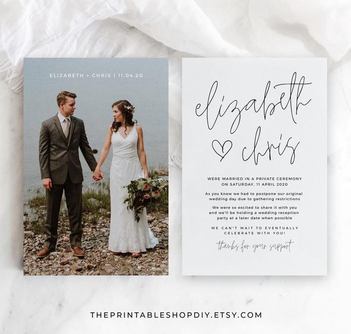 Ideias para anunciar seu casamento Elopment Wedding. 10