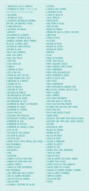 o que pedir no chá de panela e o que comprar sozinha? 2