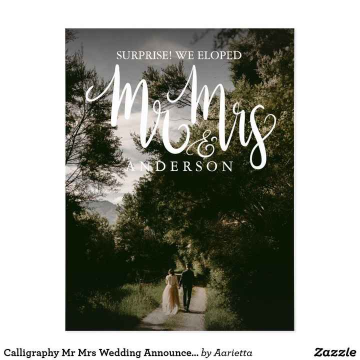 Ideias para anunciar seu casamento Elopment Wedding. - 8