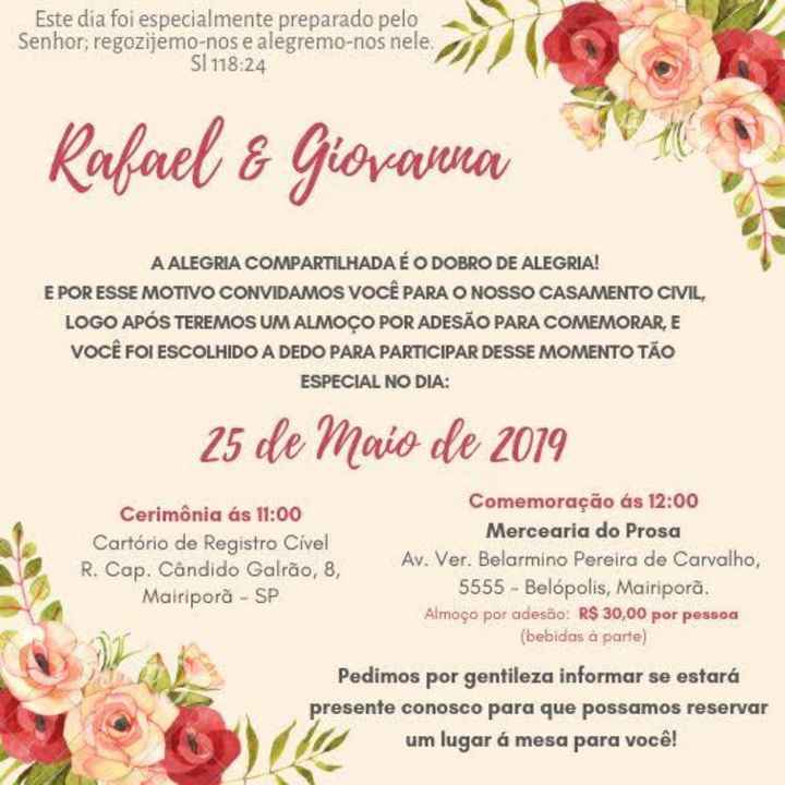 Recepção com os convidados pagando - 1