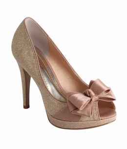 PEEP TOE GLITER COM LAÇO CETIM