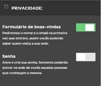 Formulário boas vindas