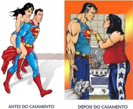 antes e depois do casamento