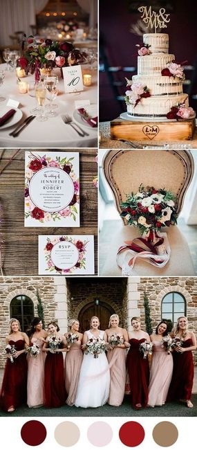 Inspirações Paleta de Cores para Casamento cor : Marsala e outros