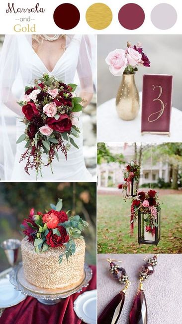 Inspirações Paleta de Cores para Casamento cor : Marsala e outros