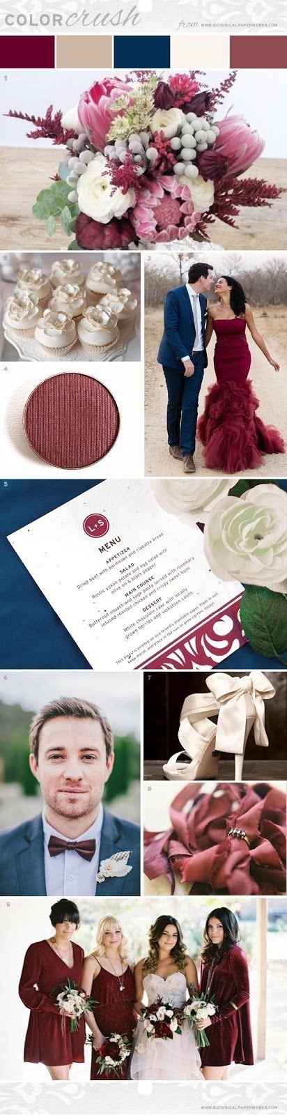 Inspirações Paleta de Cores para Casamento cor : Marsala e outros