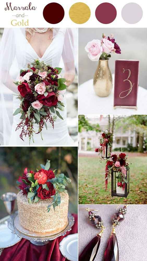 Inspirações Paleta de Cores para Casamento cor : Marsala e outros