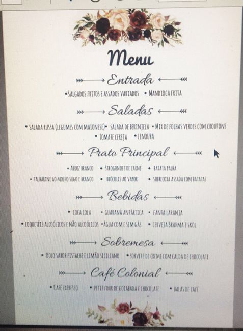 Vale a pena fazer o Menu de casamento impresso? - 1