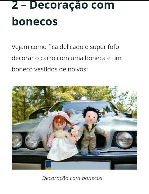 Ideias para decorar o carro dos noivos - 2