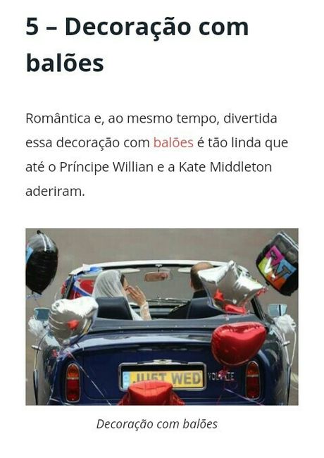 Ideias para decorar o carro dos noivos - 5