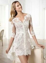 Vestidos curtos brancos para noiva - 8
