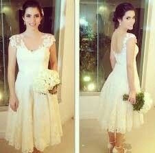Vestidos curtos brancos para noiva - 17