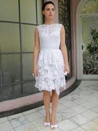 Vestidos curtos brancos para noiva - 18