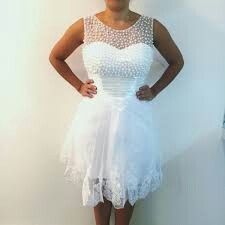 Vestidos curtos brancos para noiva - 20