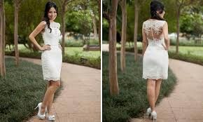 Vestidos curtos brancos para noiva - 25