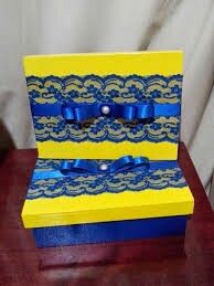 Convite azul e amarelo - 8